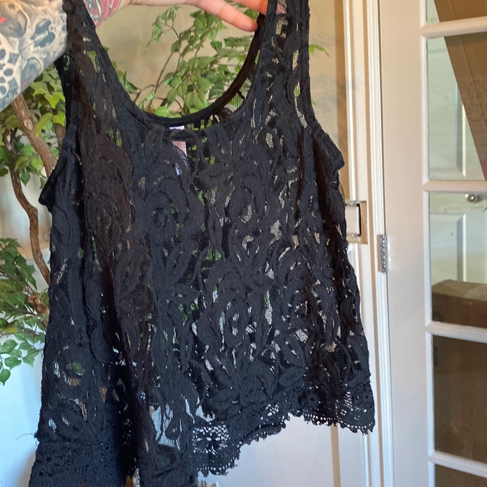 Xhilaration Black Lace Top - Picture 3 of 16